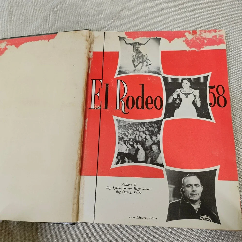 1958‎ El Rodeo Yearbook Big Spring Senior High School Volume 39 Lane Edwards